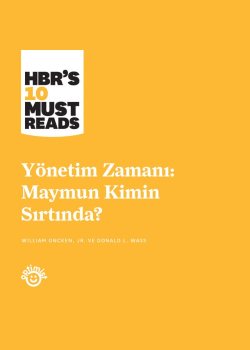 Yönetim Zamanı: Maymun Kimin Sırtında?