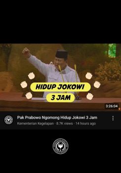 Mr Prabowo: "Long Live Jokowi" for 3 Hours