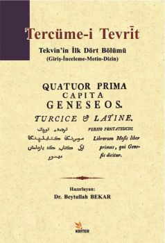 Tercüme-i Tevrit: Tekvinin İlk Dört Bölümü-Giriş-İnceleme-Metin-Dizin
