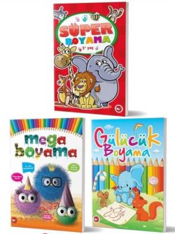 2+ Yaş Boyama Kitapları Seti - 3 Kitap Takım